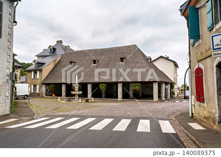 Street scene in the historic, scenic village of Campan in Haute-Pyrenees in France Street scene in the historic, scenic village of Campan in Haute-Pyrenees in France 140089375