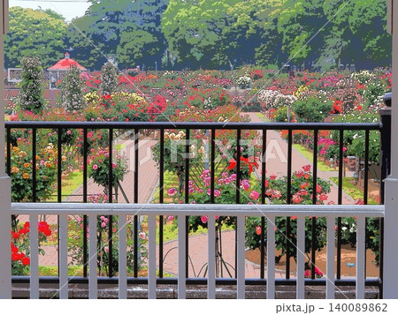 早朝のバラの咲く公園（afr20260515052538） 140089862