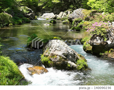 愛媛県内子町　小田深山渓谷の風景 140090236