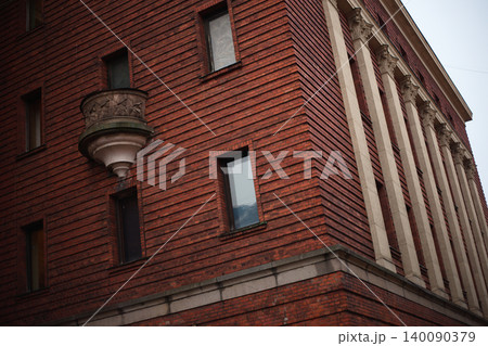 Architectural Detail of Red Brick Building Facade Featuring Architectural Detail of Red Brick Building Facade Featuring 140090379