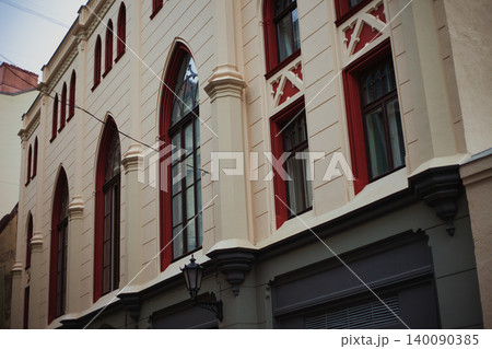 Atmospheric perspective of a historical old town street Atmospheric perspective of a historical old town street 140090385