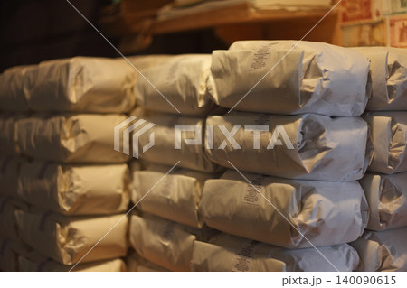 Wide Angle Interior View of Traditional Wooden Mill  140090615