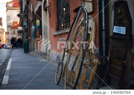 Vintage Penny Farthing Bicycle Decoration in Warsaw Vintage Penny Farthing Bicycle Decoration in Warsaw 140090769