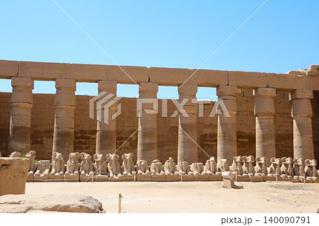 Karnak Temple Columns and Ram-Headed Sphinxes, Luxor, Egypt Karnak Temple Columns and Ram-Headed Sphinxes, Luxor, Egypt 140090791