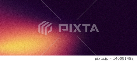 Grainy noise texture background glowing orange yellow abstract color gradient shape on dark purple backdrop banner header poster cover design copy space Grainy noise texture background glowing orange yellow abstract color gradient shape on dark purple backdrop banner header poster cover design copy space 140091488