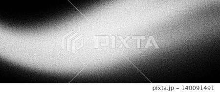 Black white grainy background, dark gray abstract noise texture gradient shape, monochrome banner header cover wallpaper design 140091491