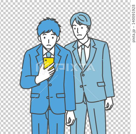 スマホ画面を盗み見されるイメージ スマホ画面を盗み見されるイメージ 140091928
