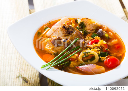 Rich mutton broth with rice - Kharcho Rich mutton broth with rice - Kharcho 140092051