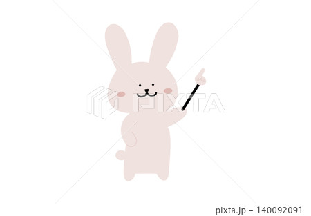 差し棒を持ったうさぎの線なしイラスト 差し棒を持ったうさぎの線なしイラスト 140092091