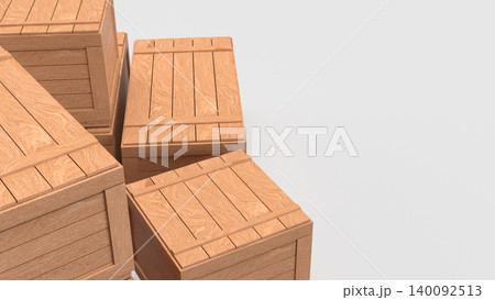 Wooden Cargo Crates For Warehouse Storage 3d render. Wooden Cargo Crates For Warehouse Storage 3d render. 140092513