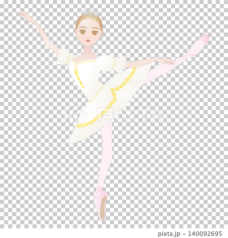 舞者插圖 - 芭蕾舞者扮演芭蕾舞劇《睡美人》中的奧羅拉公主的圖片。 140092695