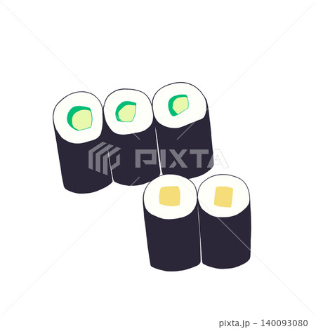 かっぱ巻きとたくあん巻き かっぱ巻きとたくあん巻き 140093080