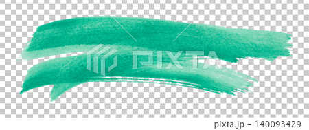 green brush isolated on transparent background green watercolor 140093429