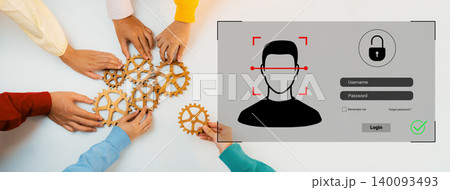 Diverse Hands Collaborating on Gears with Digital Login Interface for User Authentication and Security Concept in Modern Technology Use Cyphers. Diverse Hands Collaborating on Gears with Digital Login Interface for User Authentication and Security Concept in Modern Technology Use Cyphers. 140093493