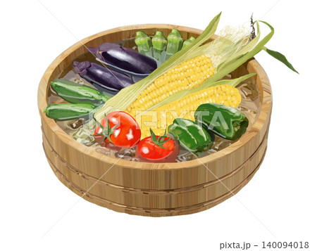 夏野菜(氷入り桶付き) 夏野菜(氷入り桶付き) 140094018