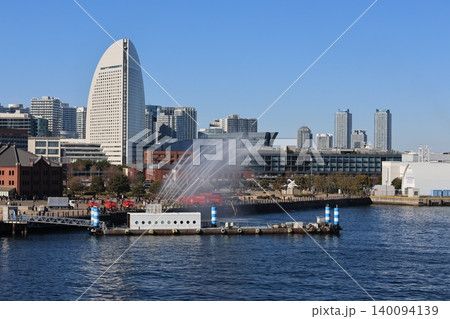 横浜市消防局の出初め式のリハーサル風景 横浜市消防局の出初め式のリハーサル風景 140094139