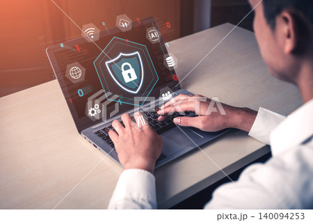 Cybersecurity protection and digital data security system concept Parse 140094253