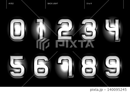 バックライトの0から9までの数字のセット_052 140095245