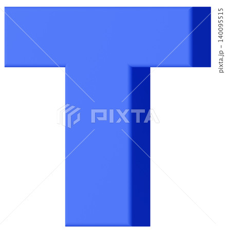 3D素材_アルファベット_T_青 3D素材_アルファベット_T_青 140095515