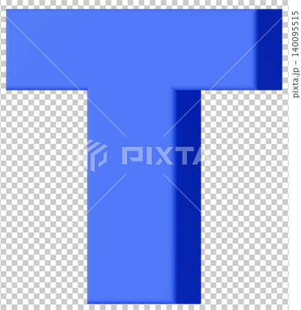 3D素材_アルファベット_T_青 3D素材_アルファベット_T_青 140095515