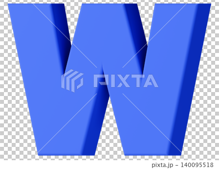 3D材質_字母_W_藍色 3D材質_字母_W_藍色 140095518