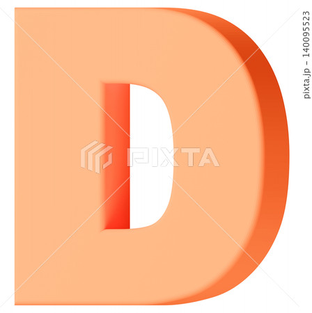 3D素材_アルファベット_D_オレンジ 3D素材_アルファベット_D_オレンジ 140095523