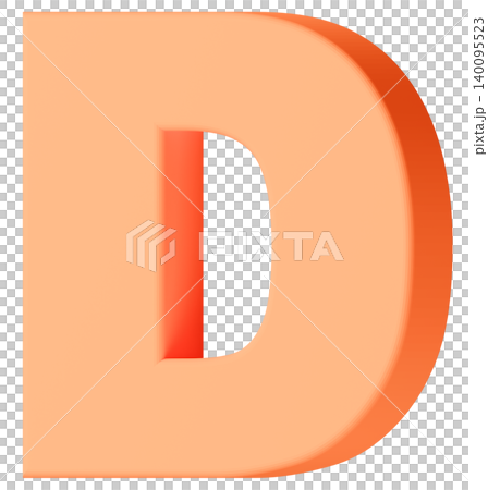 3D素材_アルファベット_D_オレンジ 3D素材_アルファベット_D_オレンジ 140095523