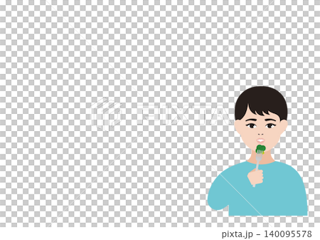 野菜が好きな男の子のベクターイラスト素材 野菜が好きな男の子のベクターイラスト素材 140095578