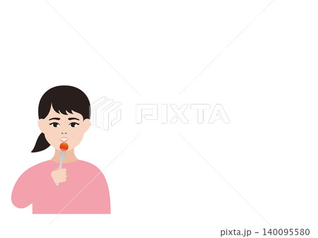野菜が好きな女の子のベクターイラスト素材 野菜が好きな女の子のベクターイラスト素材 140095580