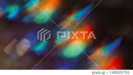 Bokeh spark light. Blur soft crystal. Defocused fluorescent blue red color lens flare flicker beam on abstract art dark black background. Bokeh spark light. Blur soft crystal. Defocused fluorescent blue red color lens flare flicker beam on abstract art dark black background. 140095795