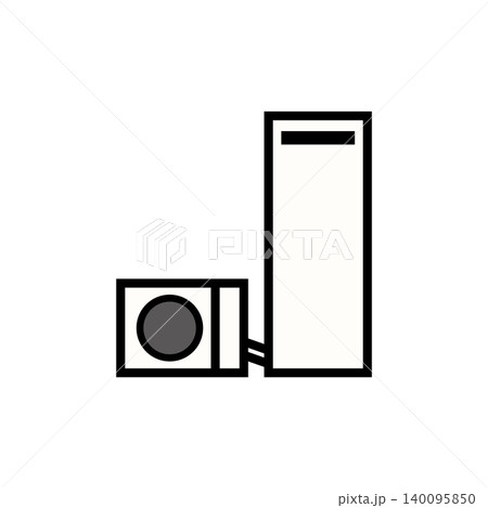 高効率給湯器やエコキュートを表すアイコンイラスト。住宅の省エネ設備 140095850