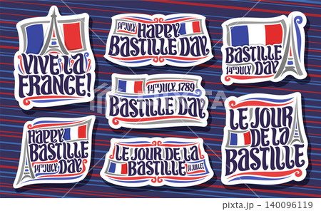 Vector logos for Bastille Day Vector logos for Bastille Day 140096119