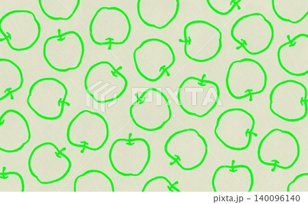 りんごの線画のパターン(ライトグリーン×ベージュ) りんごの線画のパターン(ライトグリーン×ベージュ) 140096140