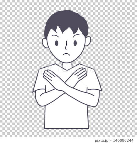 腕をクロスしてバツ印を作る男性のイラスト NG・禁止・拒否の人物素材 腕をクロスしてバツ印を作る男性のイラスト NG・禁止・拒否の人物素材 140096244