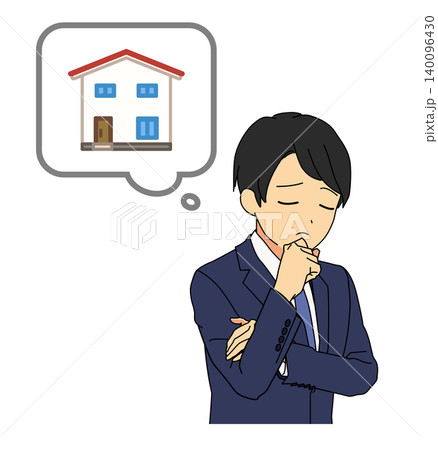 家について悩む男性 家について悩む男性 140096430
