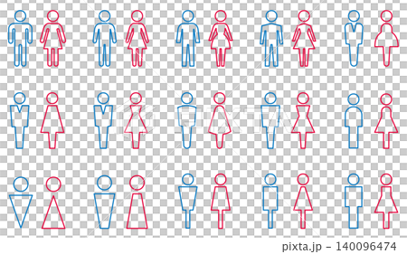 男女廁所圖示集,廁所符號圖示向量素材 男女廁所圖示集,廁所符號圖示向量素材 140096474