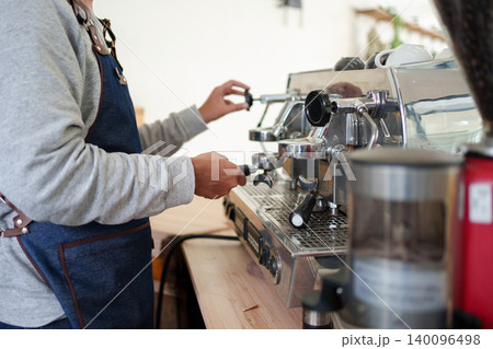 Barista Preparing Espresso For Coffee Shop Service Cafe Business And Beverage Retail 140096498