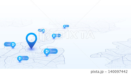 EV charging station, location mark on gps navigation map a lot with fast supercharger station. Path turns and destination tag or mark. Huge city top view Tracking path, route. vector isometric EV charging station, location mark on gps navigation map a lot with fast supercharger station. Path turns and destination tag or mark. Huge city top view Tracking path, route. vector isometric 140097442