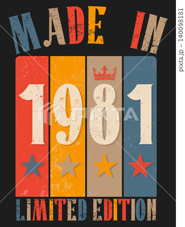 Vintage Retro Style 1981 Birthday Print Vintage Retro Style 1981 Birthday Print 140098181