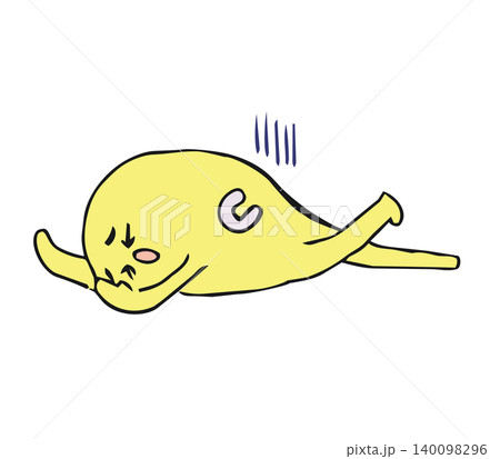 栄養不足で倒れるビタミンCのキャラクター 140098296