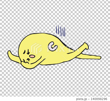 栄養不足で倒れるビタミンCのキャラクター 140098296