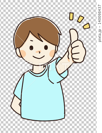 親指を立てる人物のイラスト(男性) 親指を立てる人物のイラスト(男性) 140098437