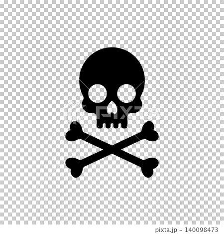 Classic warning icon of a skull and crossbones indicating fatal toxic danger. Classic warning icon of a skull and crossbones indicating fatal toxic danger. 140098473
