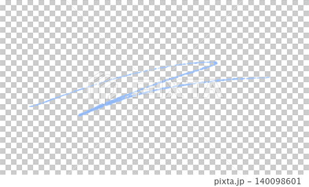 パステルブルーのクレヨン風手描き二重スクイグルのカーブラインイラスト素材 140098601