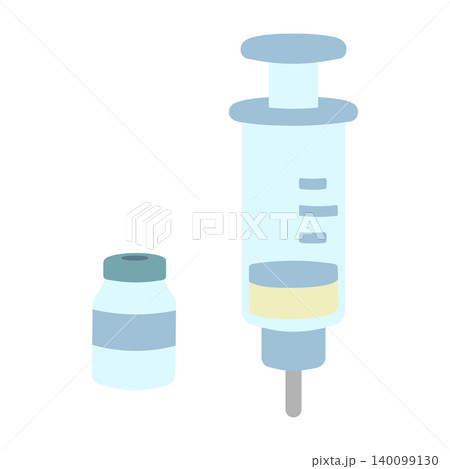 注射器と薬剤のセットのイラスト 注射器と薬剤のセットのイラスト 140099130