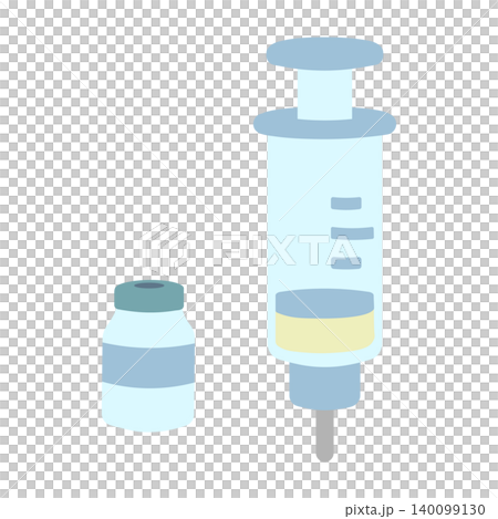 注射器と薬剤のセットのイラスト 注射器と薬剤のセットのイラスト 140099130