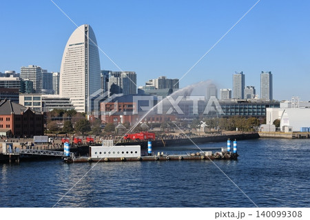 横浜市消防局の出初め式のリハーサル風景 横浜市消防局の出初め式のリハーサル風景 140099308