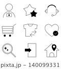 ECサイト 通販 線画 アイコン セット ベクターイラスト 140099331