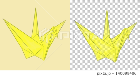 折り紙、折り鶴のイラスト素材 黄色(透過素材/PNG/JPEG) 折り紙、折り鶴のイラスト素材 黄色(透過素材/PNG/JPEG) 140099486