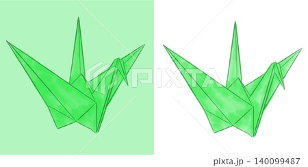 折り紙、折り鶴のイラスト素材 緑色(透過素材/PNG/JPEG) 折り紙、折り鶴のイラスト素材 緑色(透過素材/PNG/JPEG) 140099487